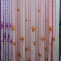 橫條半遮光窗簾布印花遮光布印花窗簾布